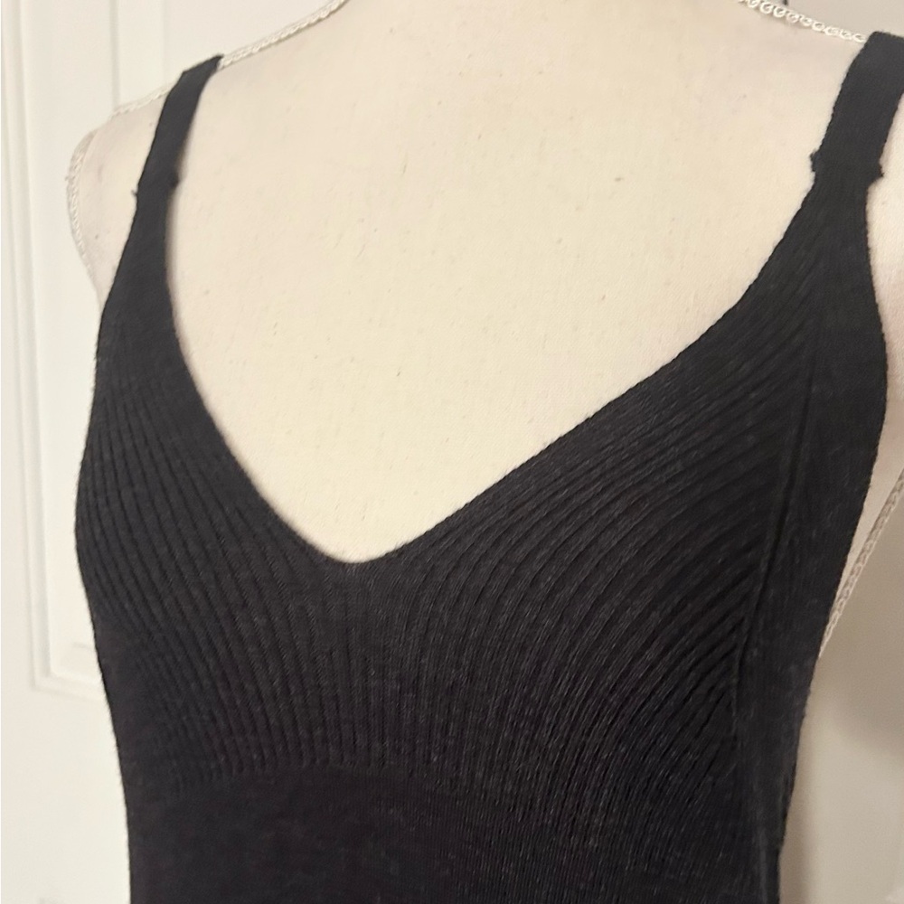 NWT ZARA THE KNITWEAR COLLECTION Maxi Dress, Sleeveless, Dark Gray, Size Large - Picture 4 of 7